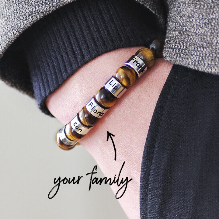 family name transfer beads bracelet