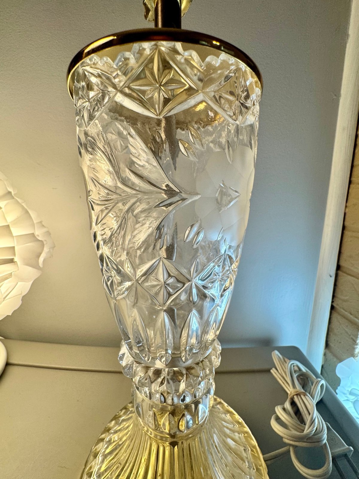 Stunningly Sparkly Crystal and Brass Lamp