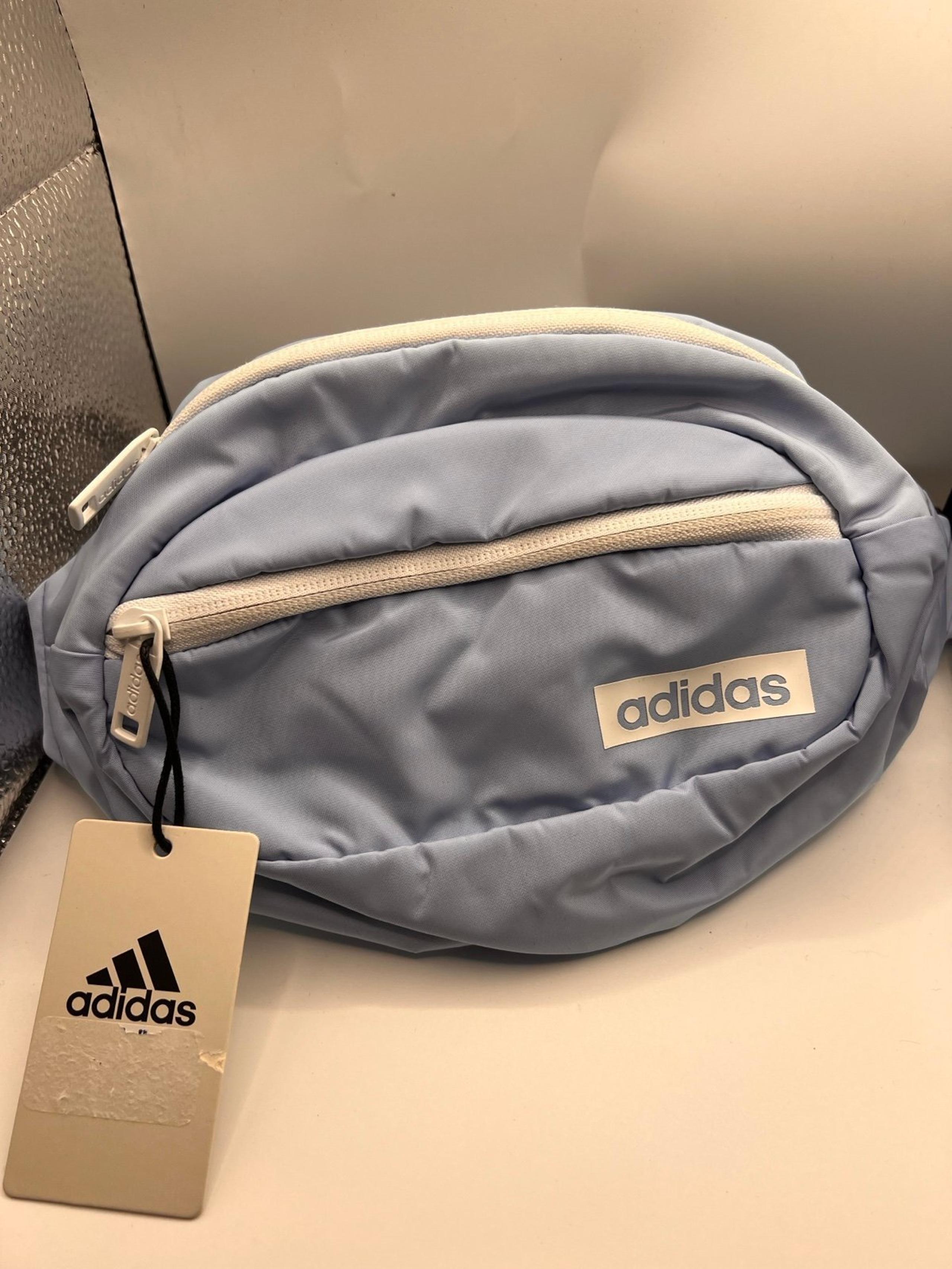 Adidas light blue adjustable fanny pack waist bag