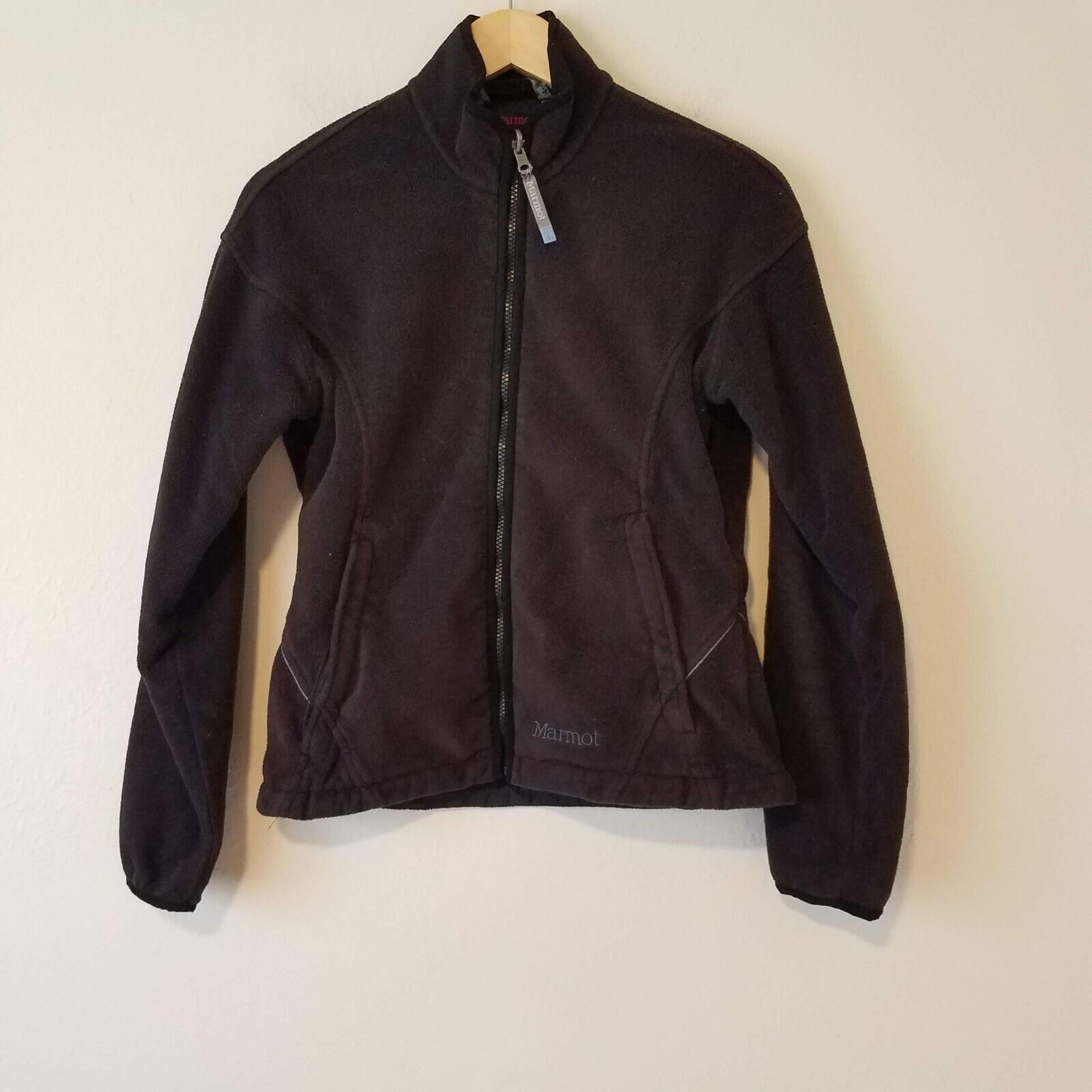 Marmot Fleece Jacket Black Full Zip Hiking Outdoors Women's Small S 8333-2-K