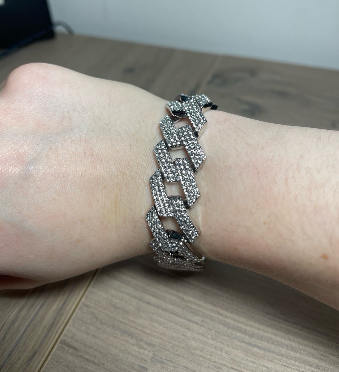 Silver Cuban Bracelet - FASHION JEWELRY 8inch