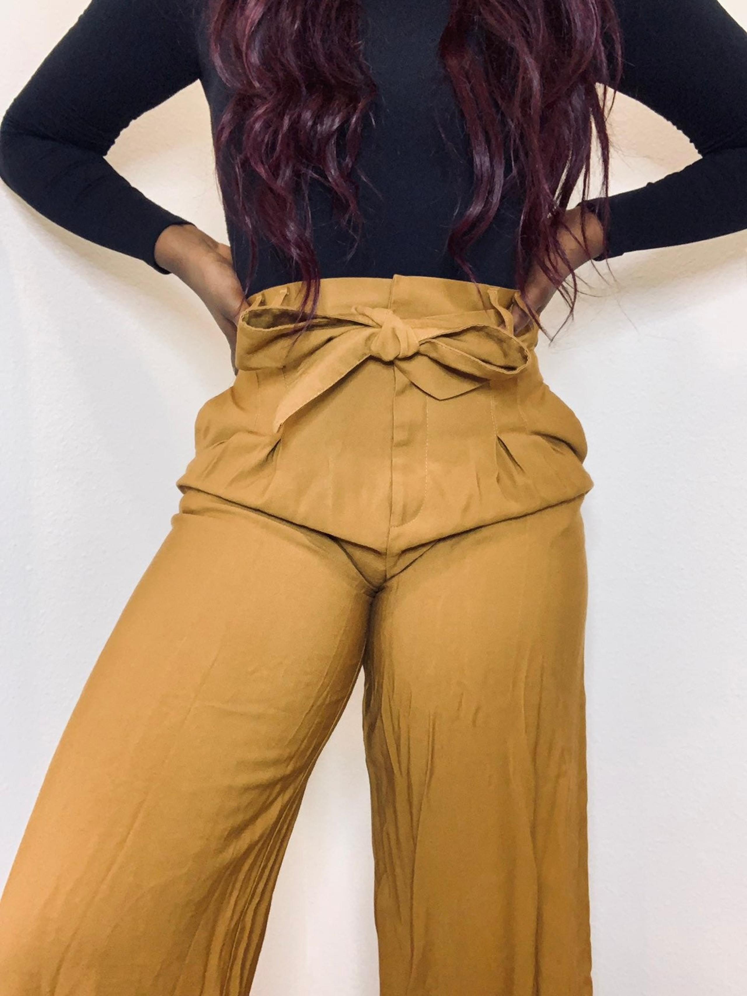High Waisted Mustard Pants