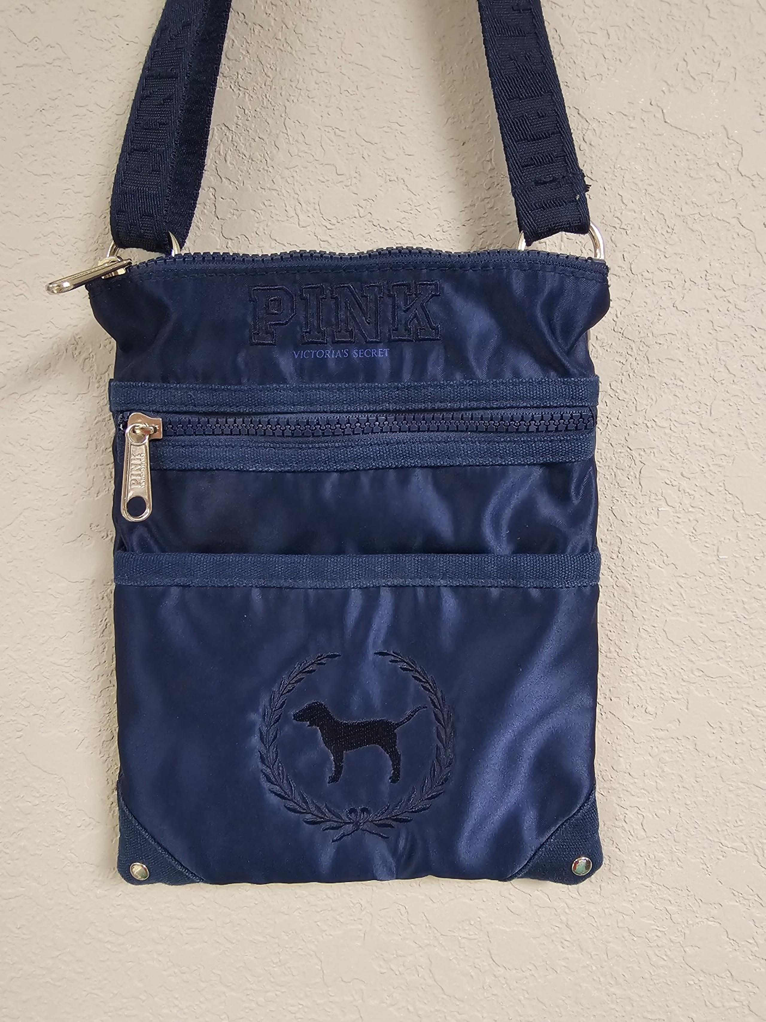 Victorias Secret Pink Navy Blue Crossbody Bag