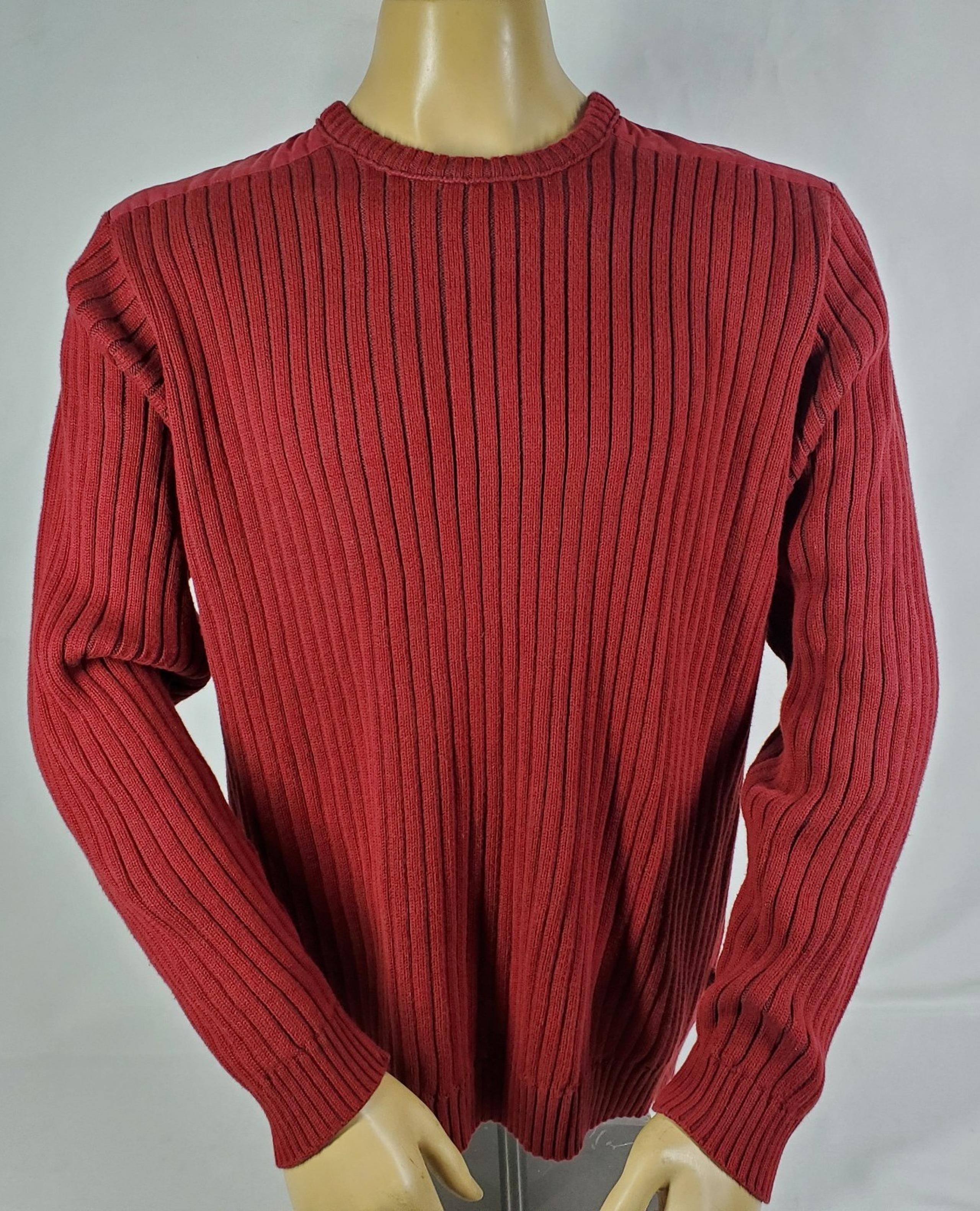 Timberland Men's XL Red Sweater Jumper Heavy Pullover Crew Neck Long Sleeve Rib.