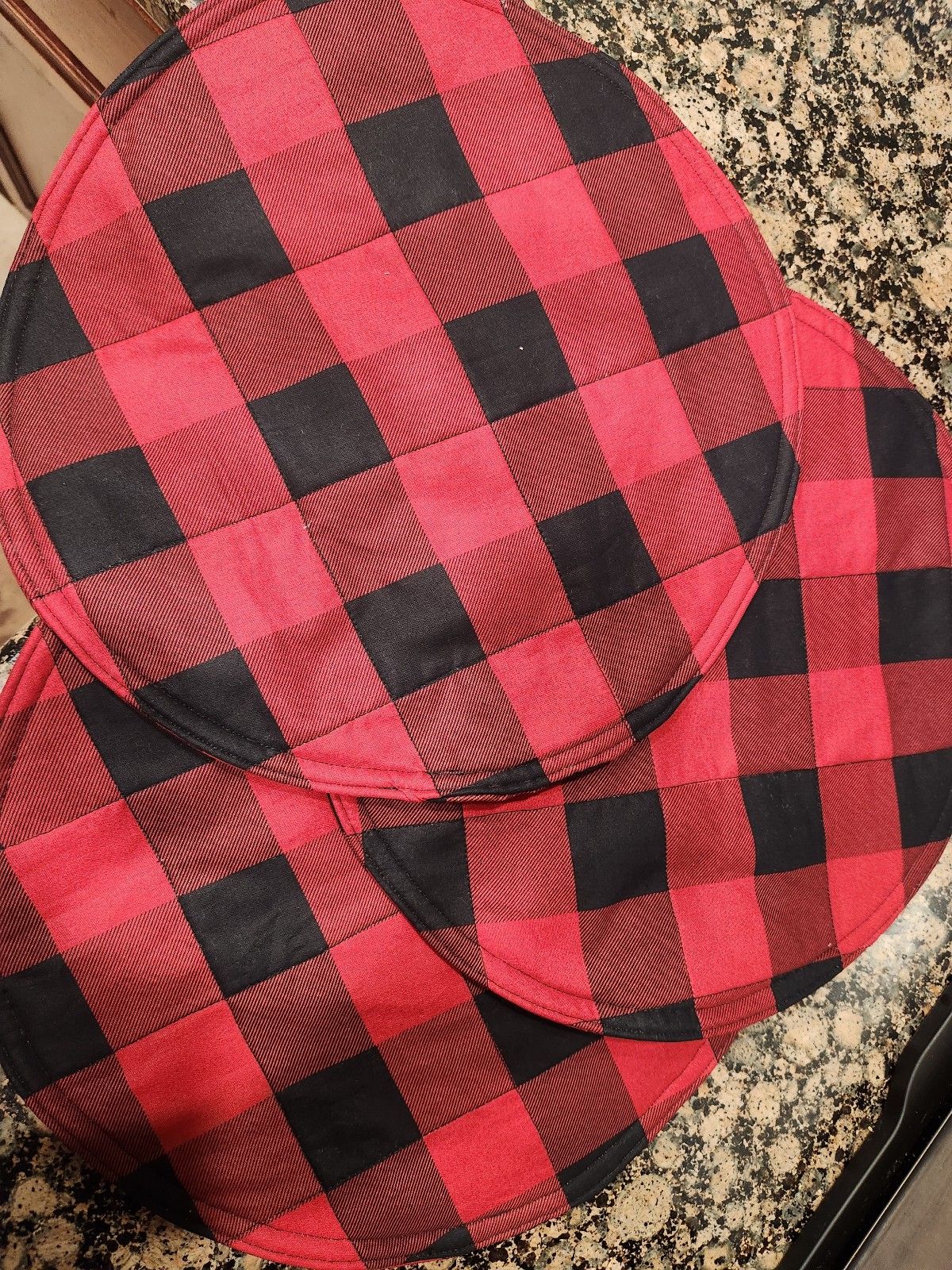Handmade Placemats Red And Black Checkered FREE SHIPPING set of 6