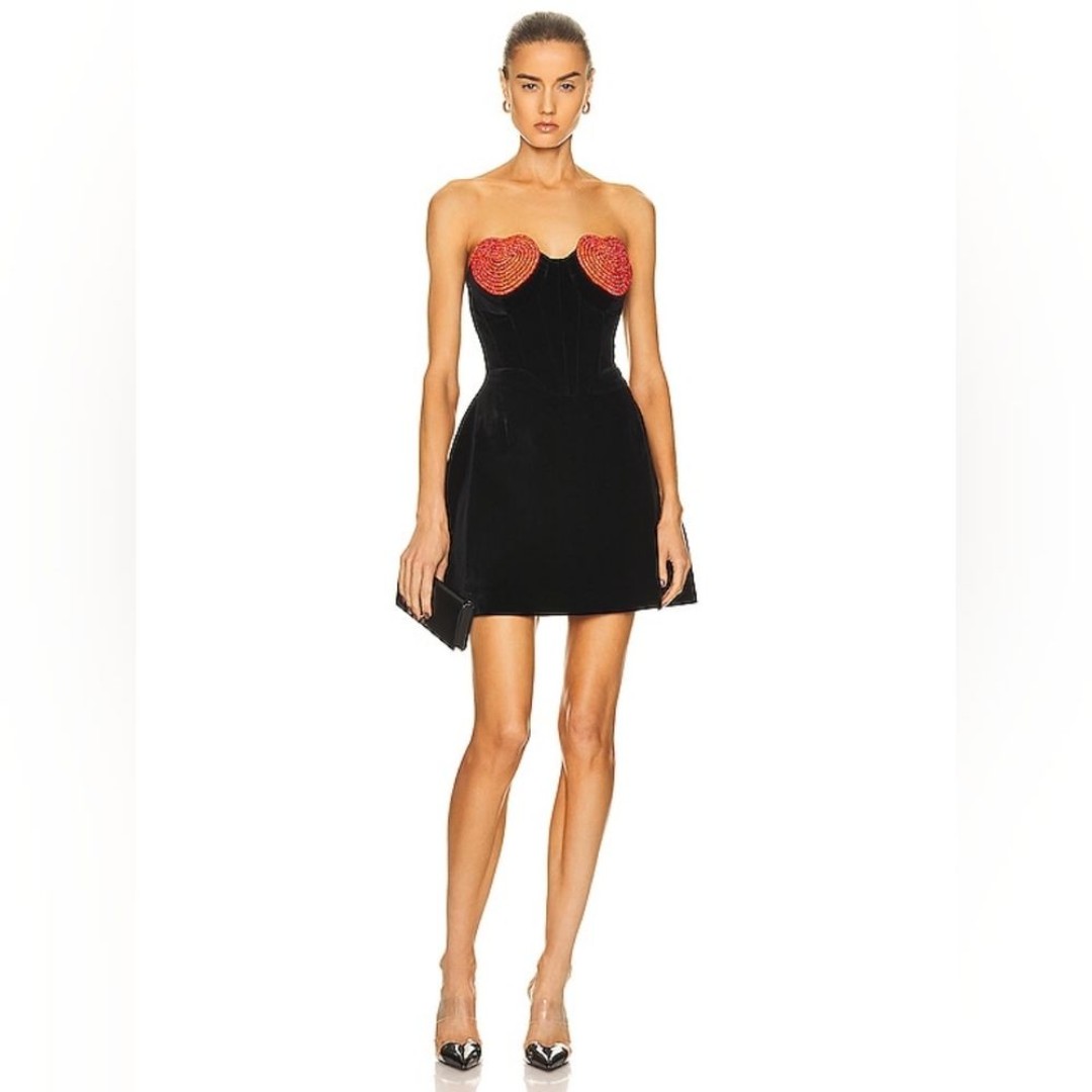 NWT MARIANNA SENCHINA CRYSTAL HEART MINI DRESS MSRP 1430