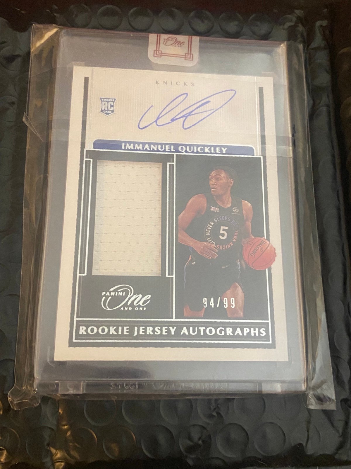 2020 Panini One And One Immanuel Quickley Knicks RPA Auto /99
