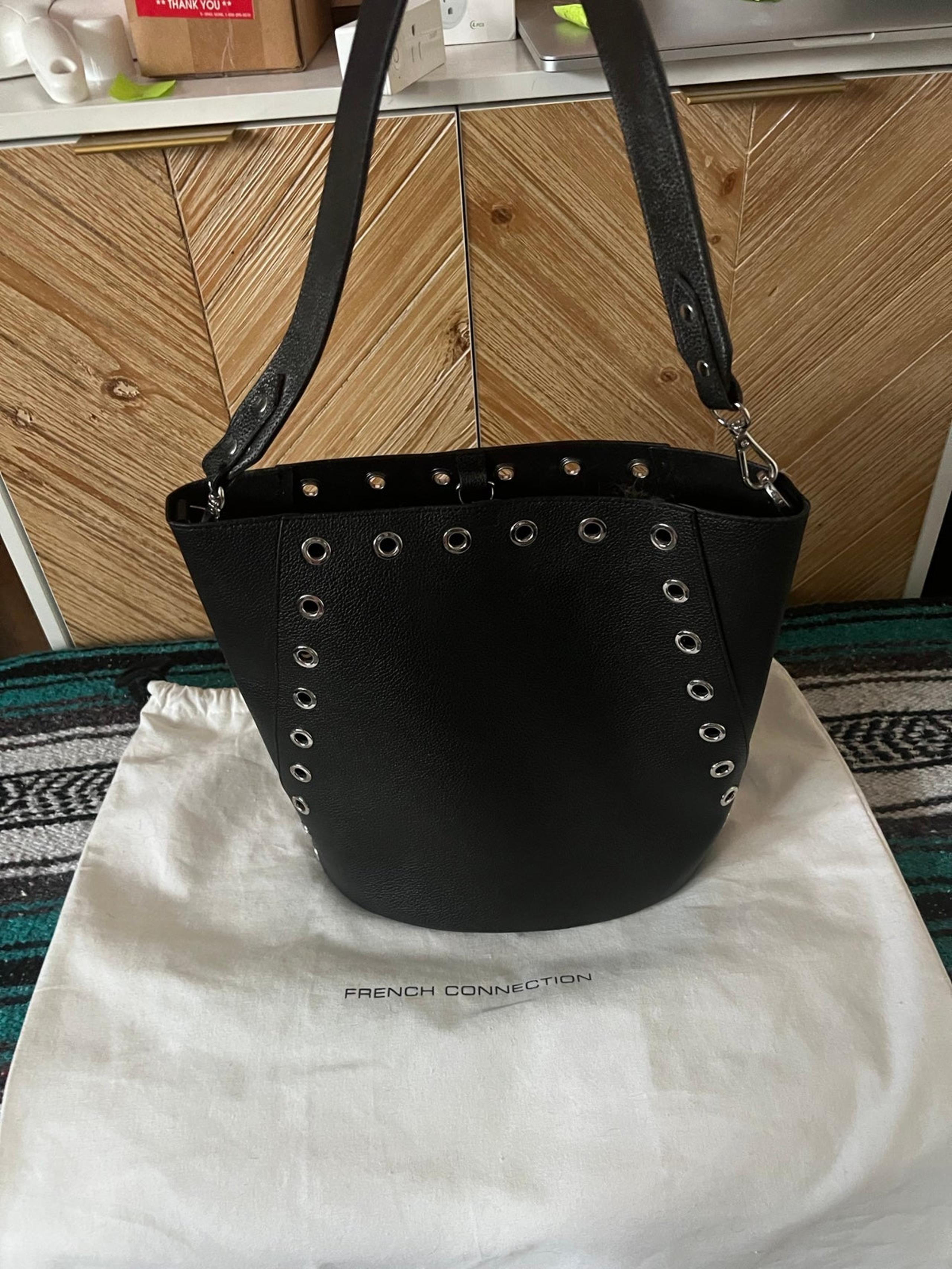 French Connection Black Grommet Bag