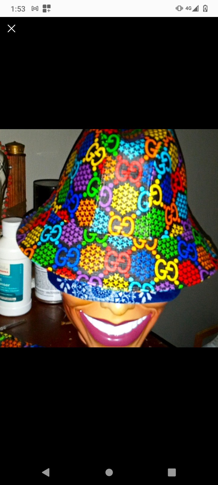 Gucci bucket hat Rainbow psychedelic