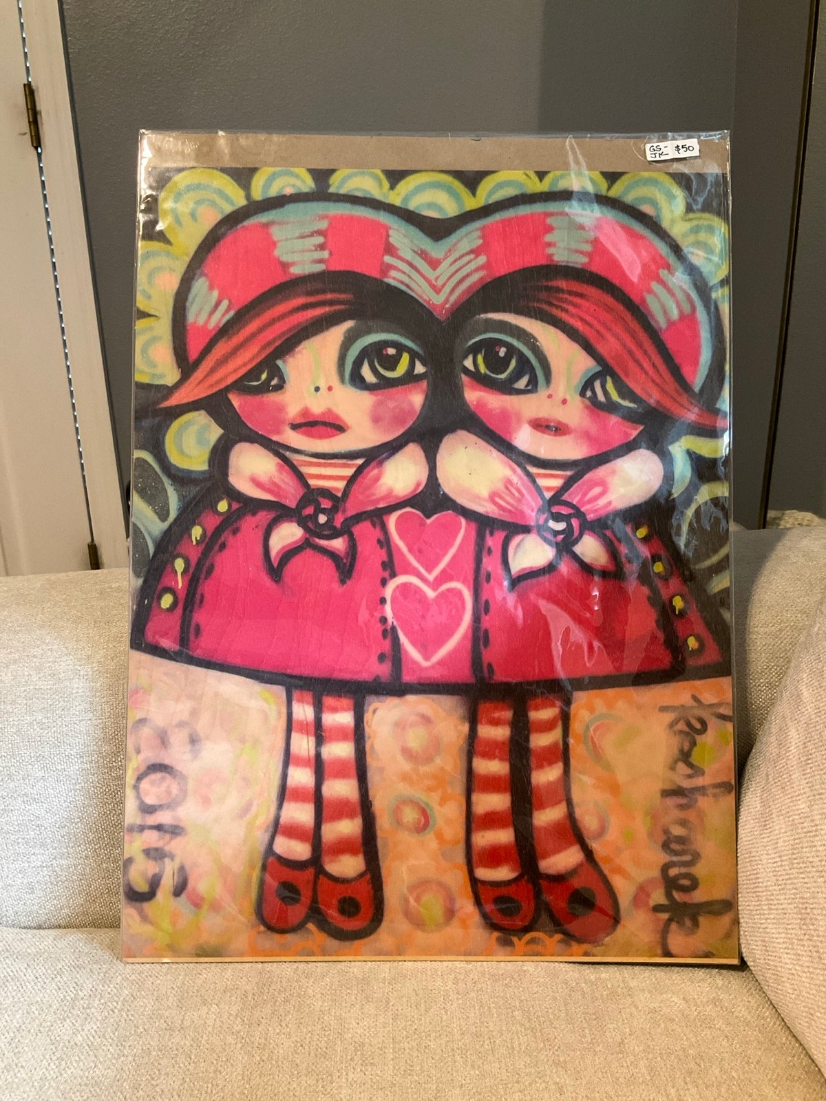 Jennifer Kosharek Print on Wood Conjoined Gretchens