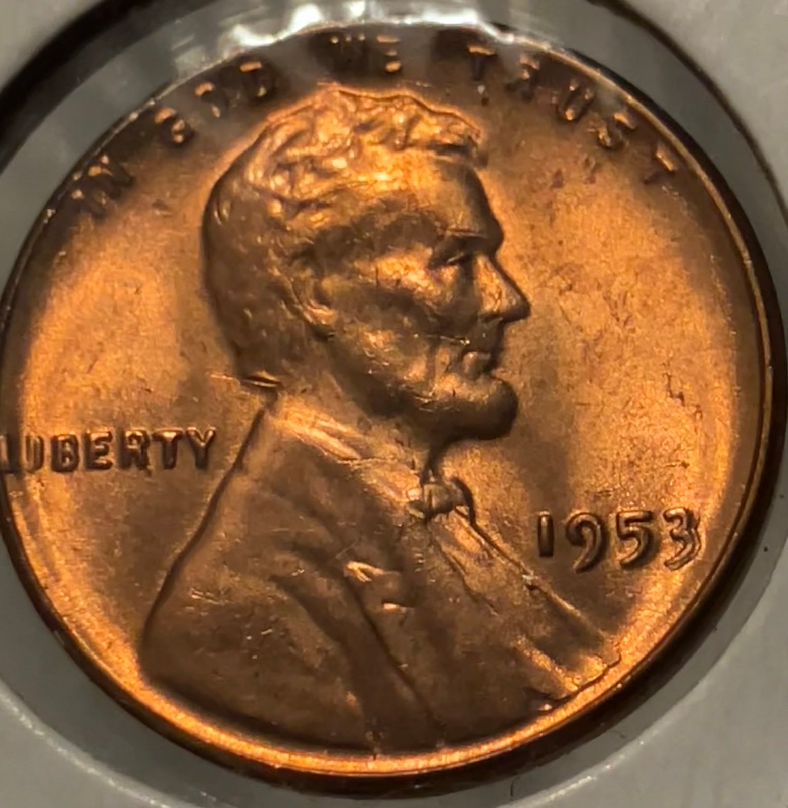 1953 bright RD beauty! Lincoln wheat cent penny AU! 1C US.