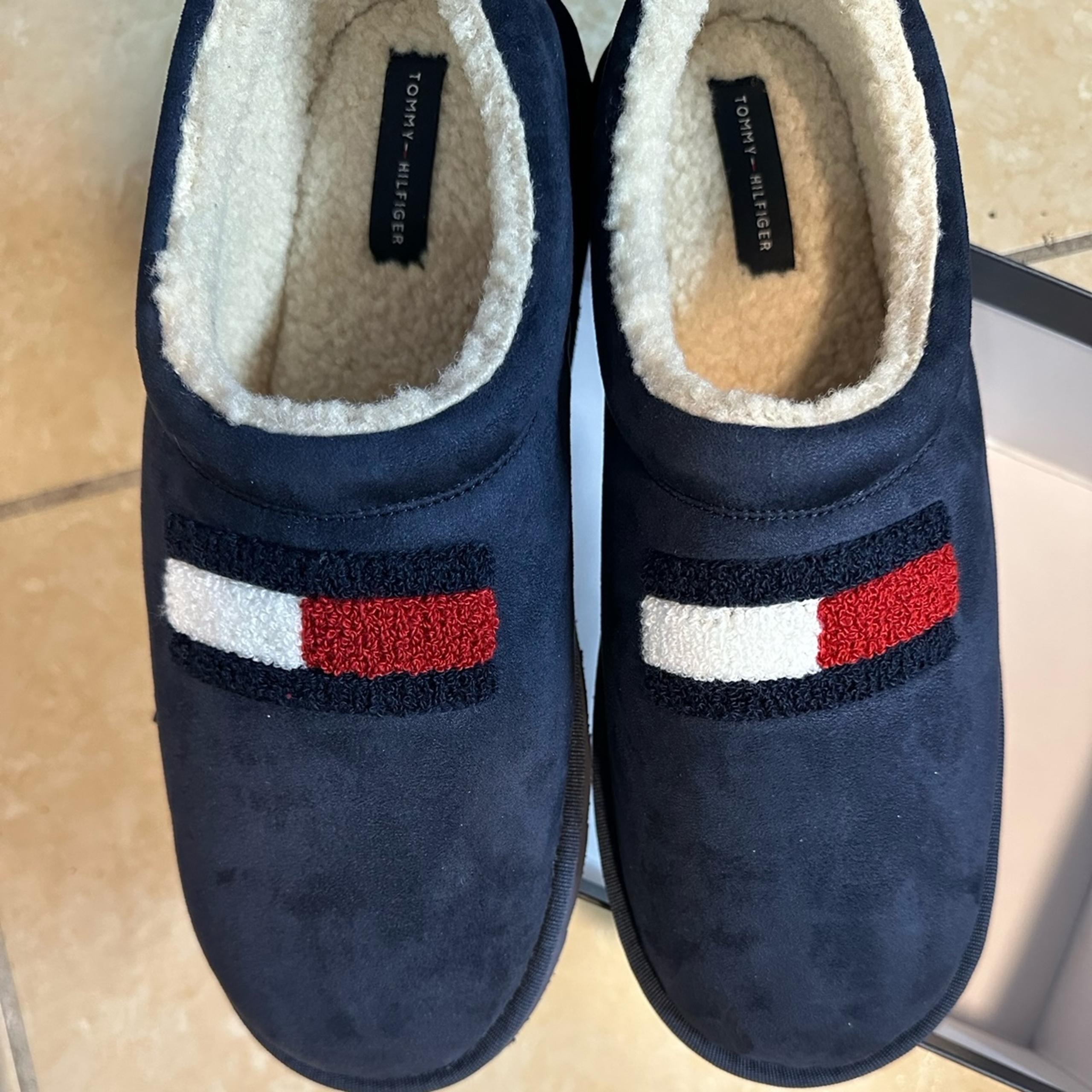TOMMY HILFIGER NAVY BLUE MENS SIZE 11 SLIPPERS
