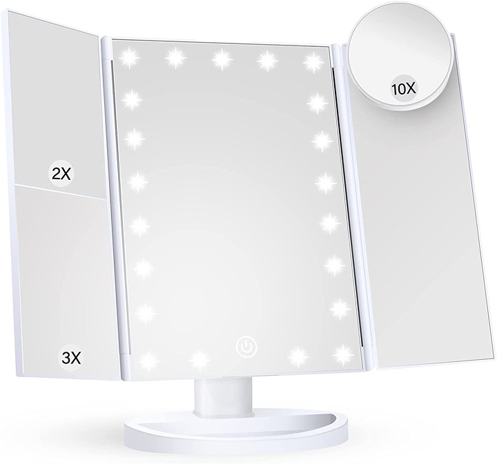 Makeup Mirror Vanity Mirror with Lights, 2X 3X 10X Magnification, Lighted Mirror