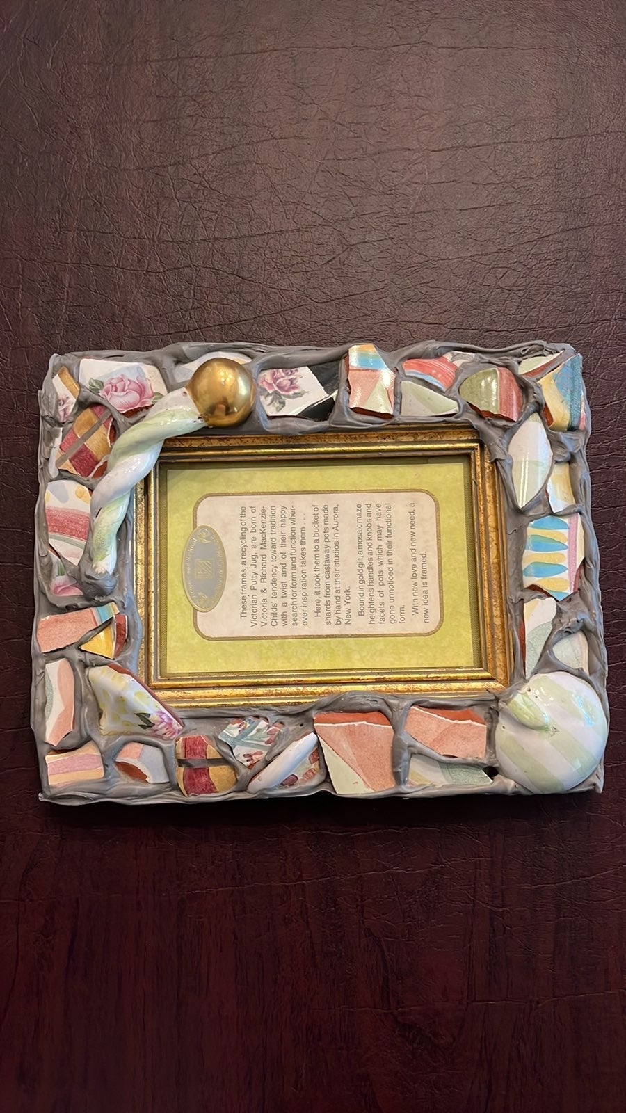 MACKENZIE CHILDS VINTAGE HAND high quality PAINTED CERAMIC PICTURE FRAME