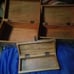 Set of 3 Antique Vintage Style wood boxes with latch