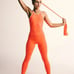 Free People FP Movement End-Zone Hot Watermeleon One Piece Onesie Jumpsuit sz M