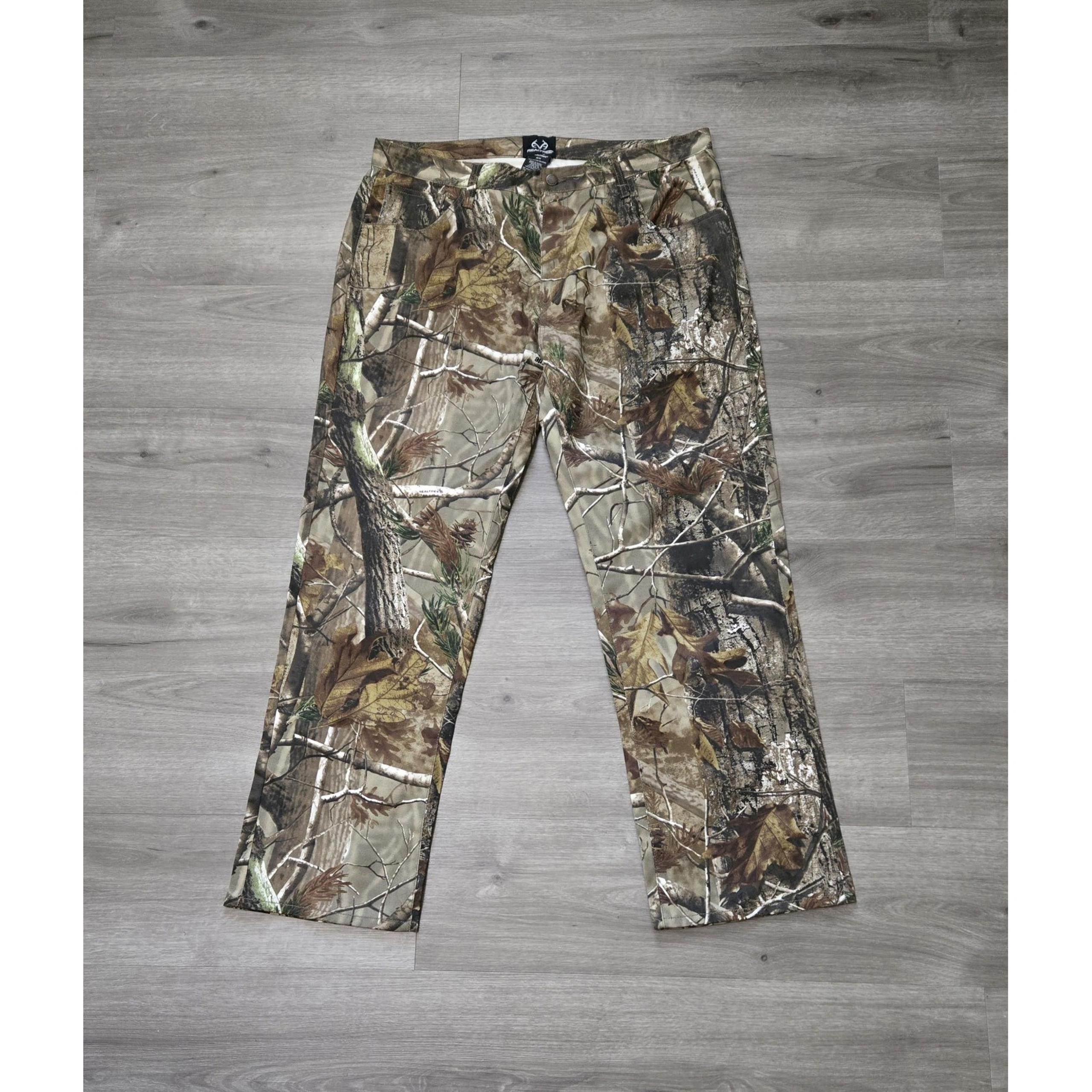 Realtree Pants Mens 38X31 Jeans RT Brown Green Woods Camo Hunting Hiking