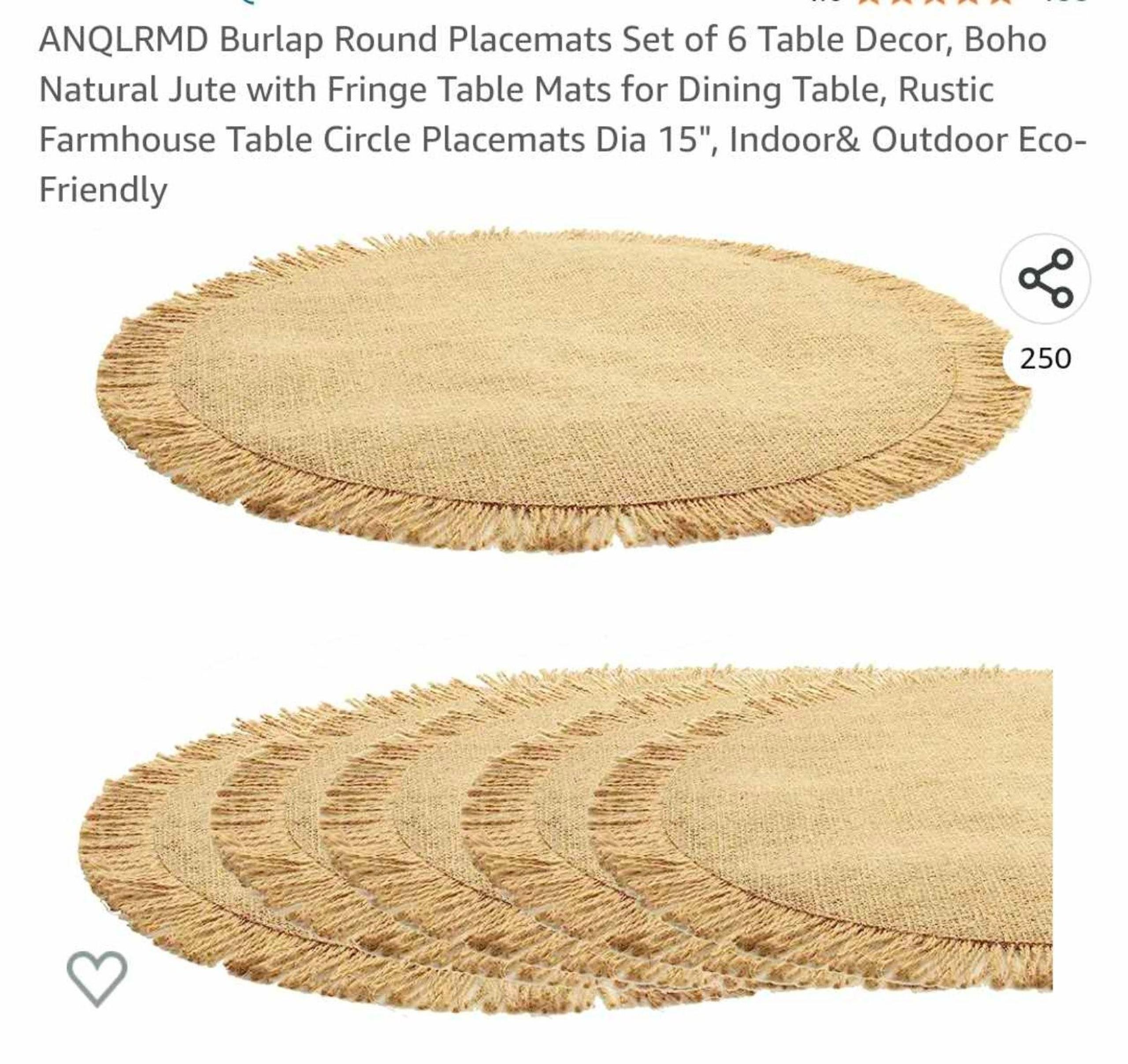 Burlap placemats