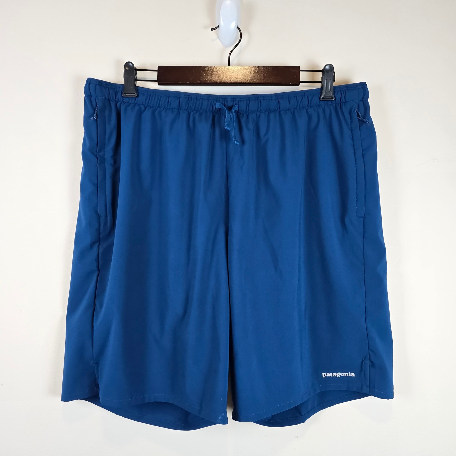 Patagonia Mens Multi Trails Shorts Size XL 8 Inseam Lagom Blue Lined Running