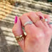 14K White Gold Diamond Cut Etched Ring