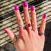14K White Gold Diamond Cut Etched Ring