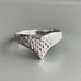 14K White Gold Diamond Cut Etched Ring