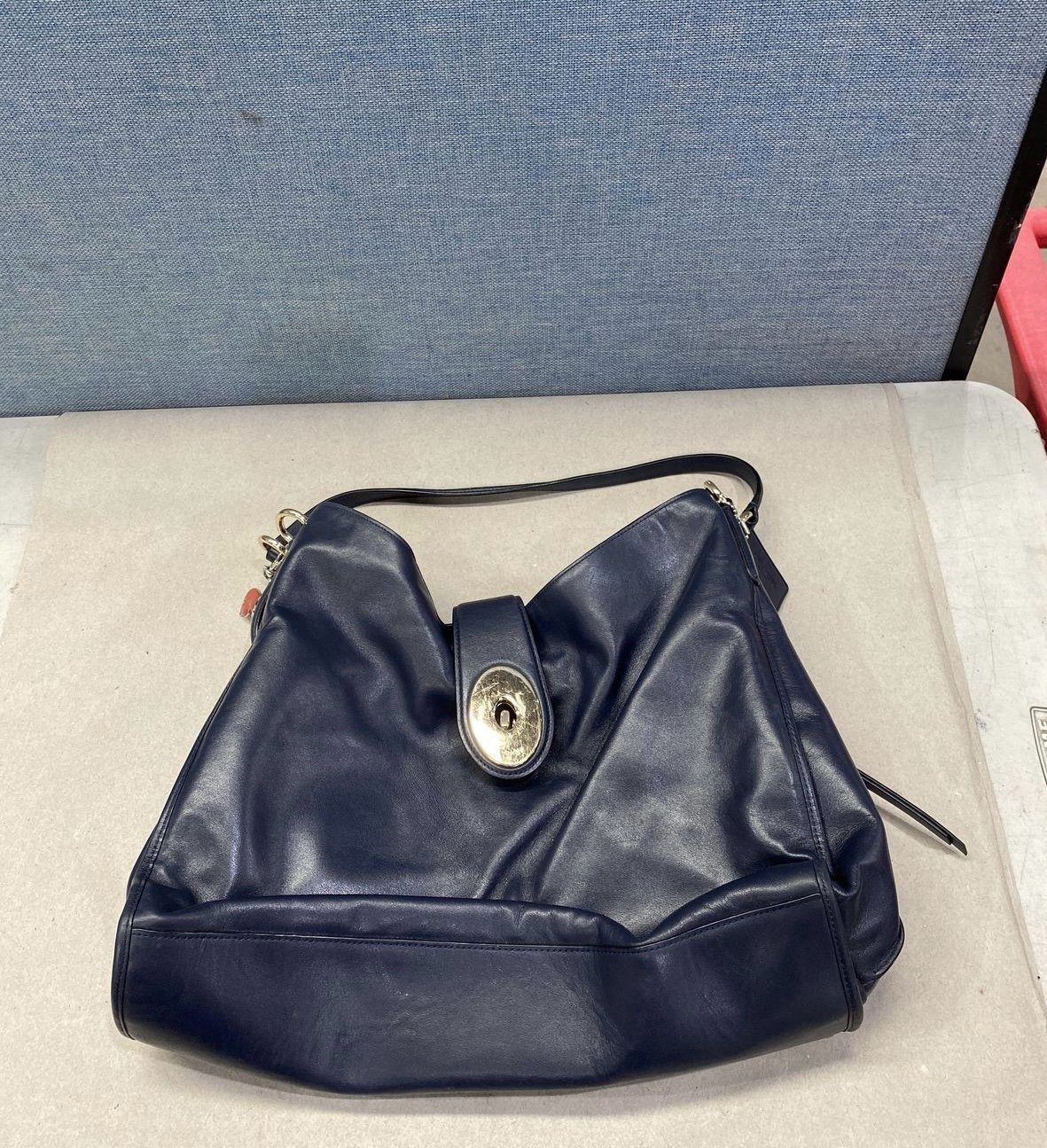 Coach Blue Leather Hobo Shoulder Bag