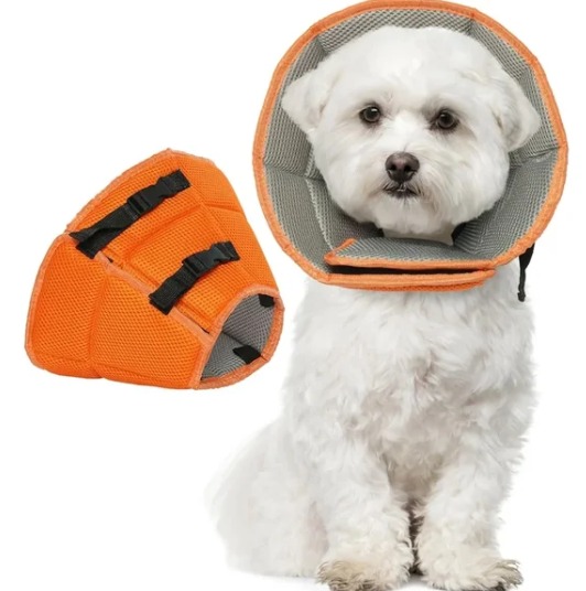 Kuoser Soft Dog Cone Collar After Surgery Adjustable Dog Recovery Size XL Orange
