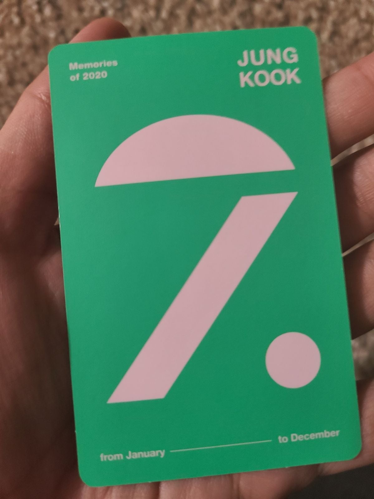 BTS Jungkook Memories 2020 DVD ver. Official Photocard PC JK