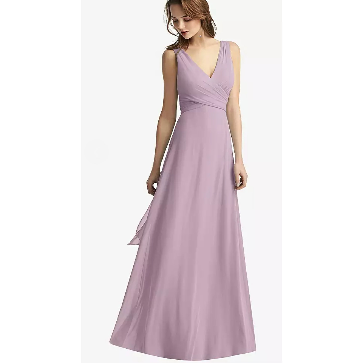 Dessy Thread Dress Women 0 Pink Purple Suede Rose Luxe Chiffon Formal Gown TH012