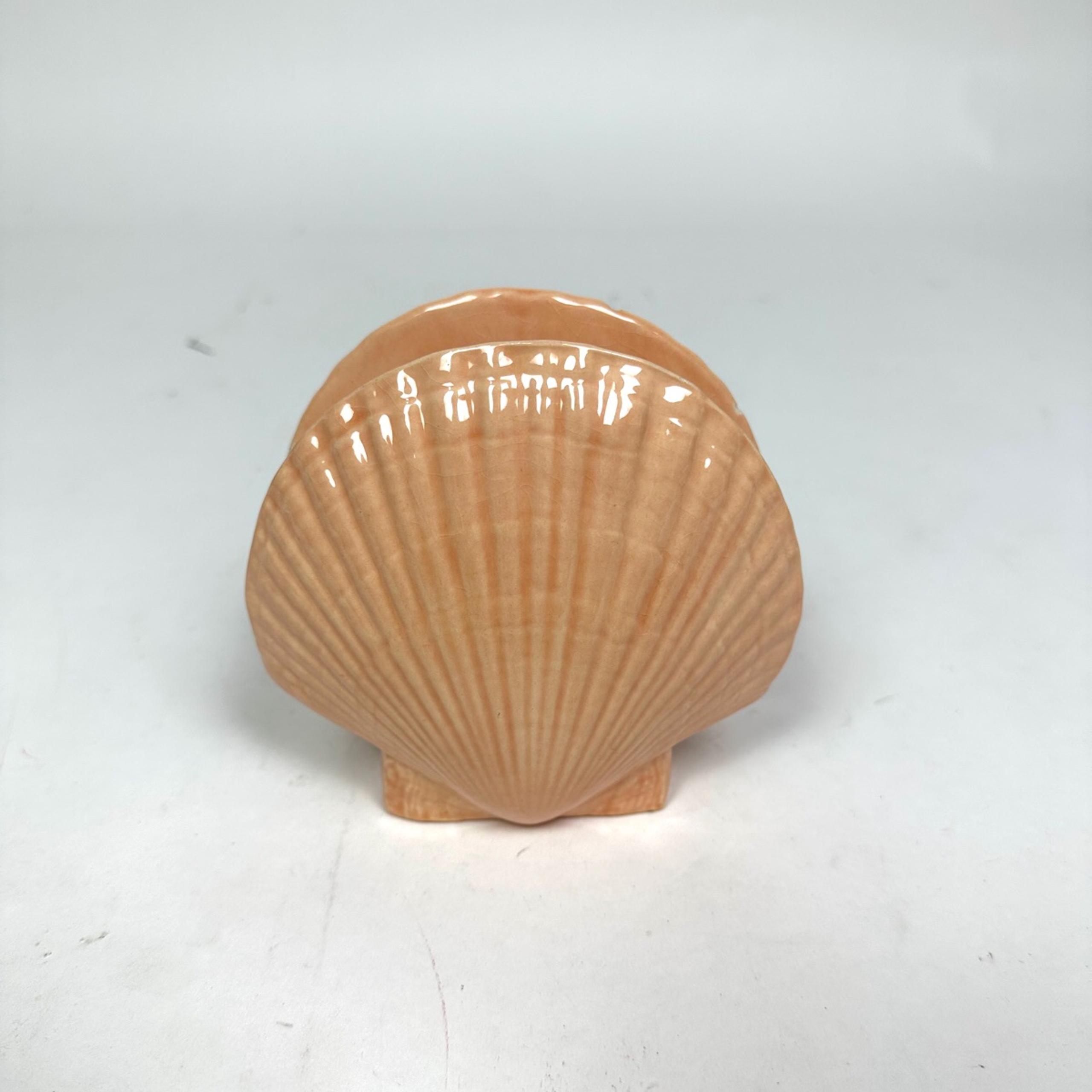 Vintage Ceramic Seashell Napkin Holder/Mail Holder