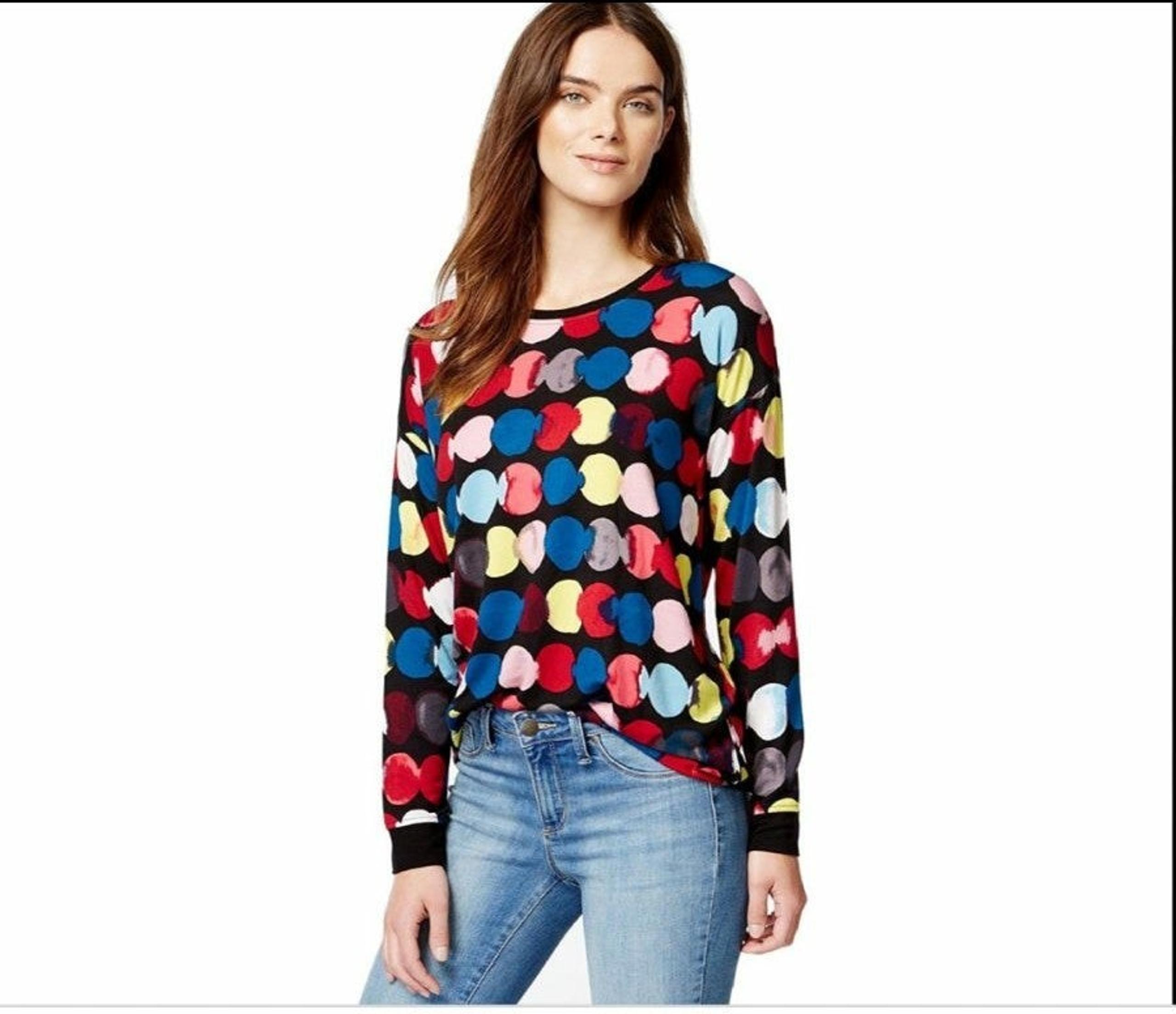 Kensie multicolor polka dot top NWT S