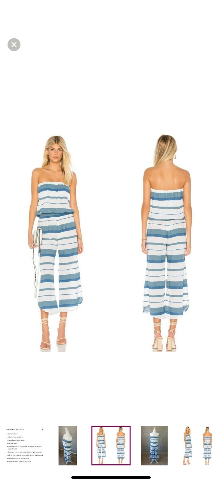 Young Fabulous & Broke striped beach strapless romper size s