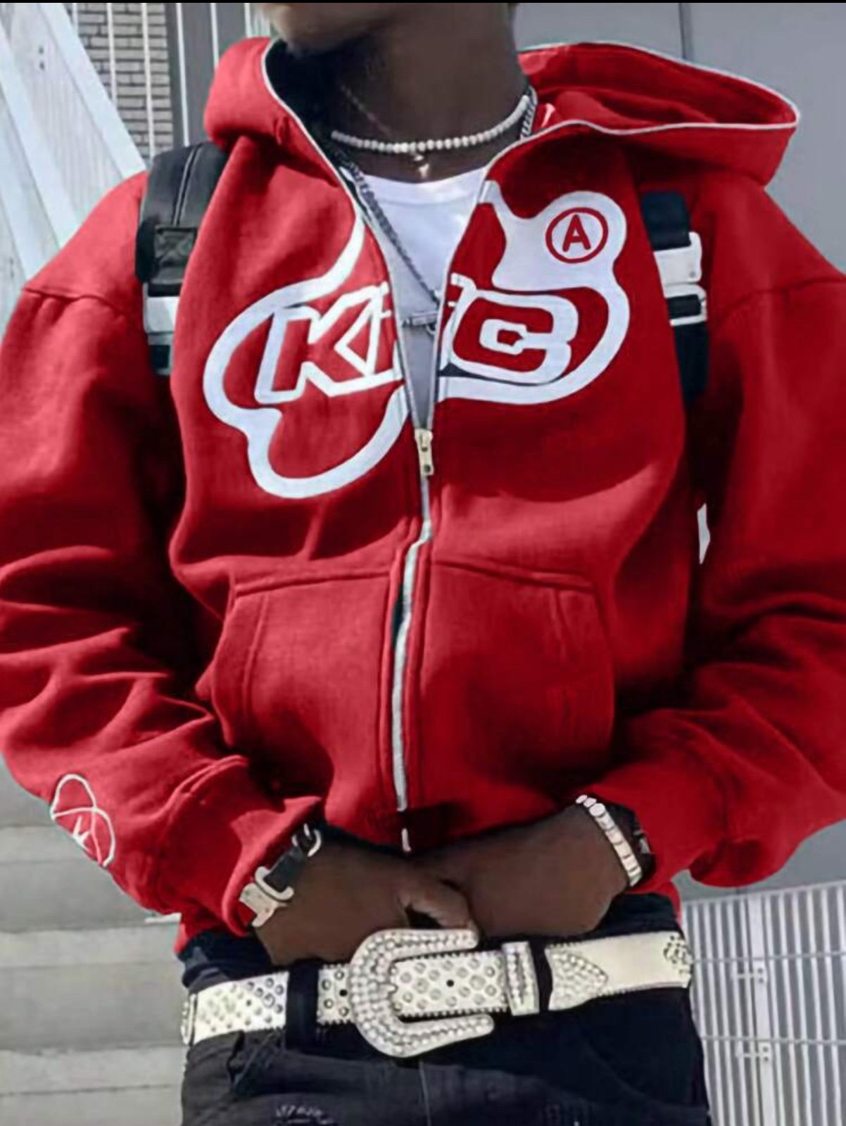 Red and white Kingz hoodie