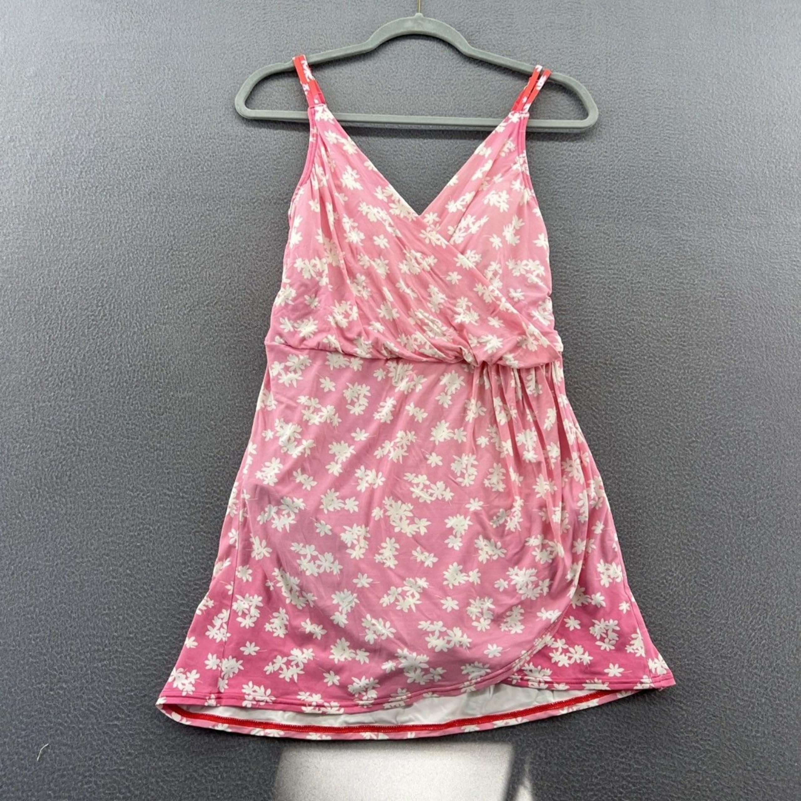Lands End Swim Dress Womens Small One Piece Built In Briefs Adjustable Floral
