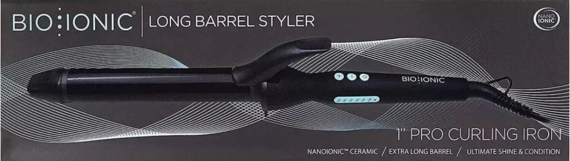 Bio Ionic Long Barrel Styler Curling Hair Iron 1 inch Fast Shipping