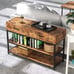 NEW 47 Inches Inch TV Stand with Drawers, Vintage Brown