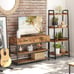 NEW 47 Inches Inch TV Stand with Drawers, Vintage Brown