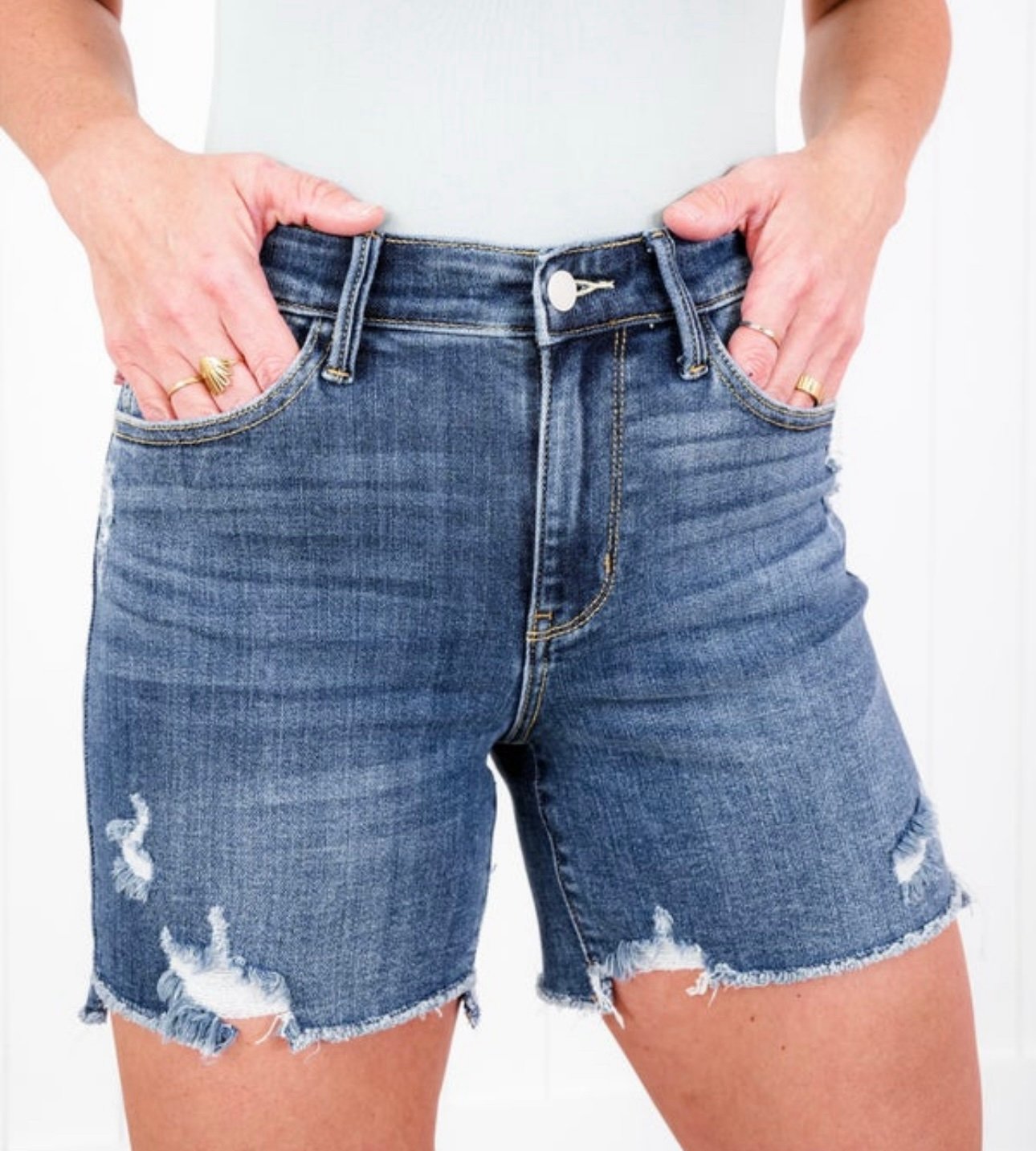 Judy Blue Firefly Lane Mid-Rise Shorts
