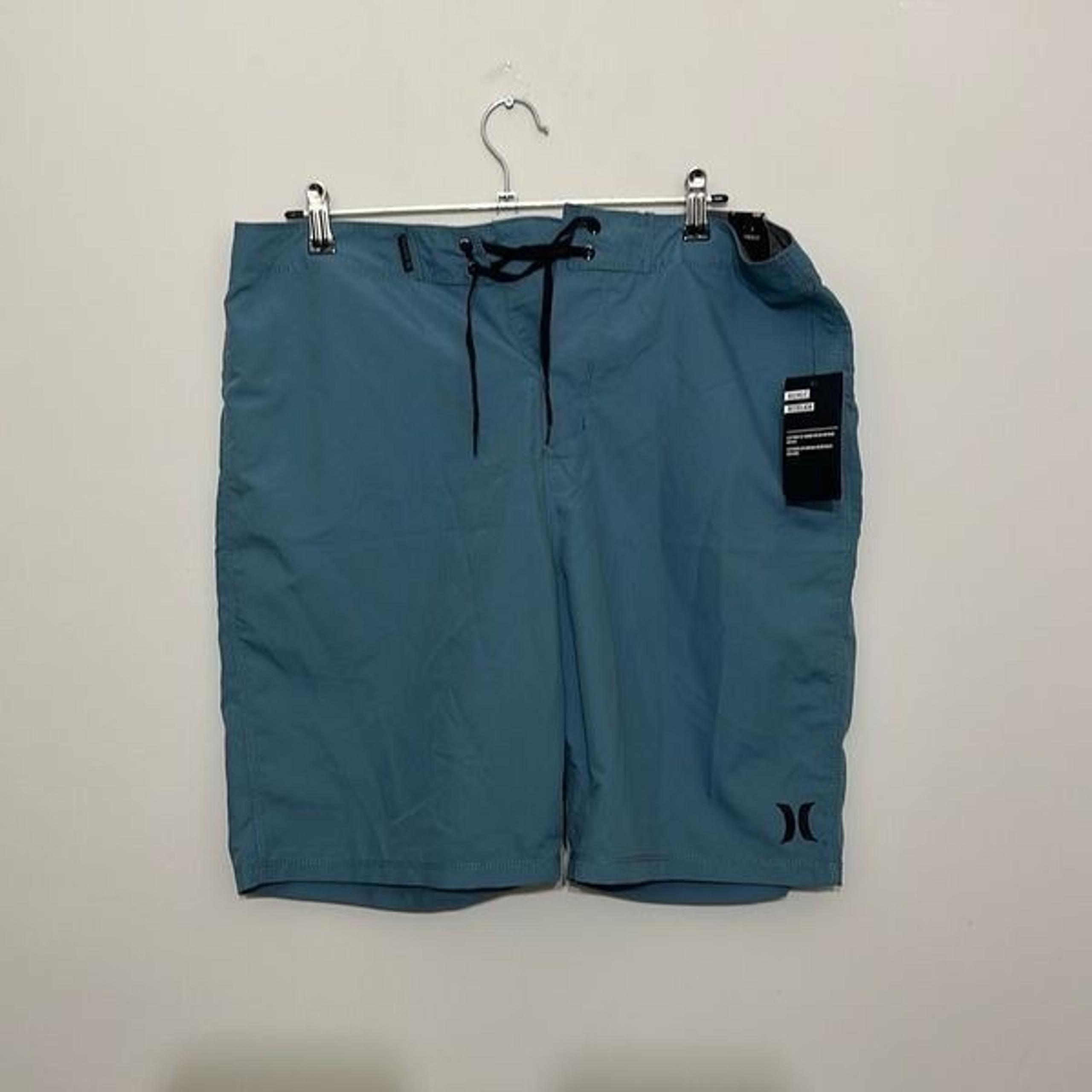 NWT Hurley Mens Blue Drawstring Swim Trunks Board Shorts Size 34