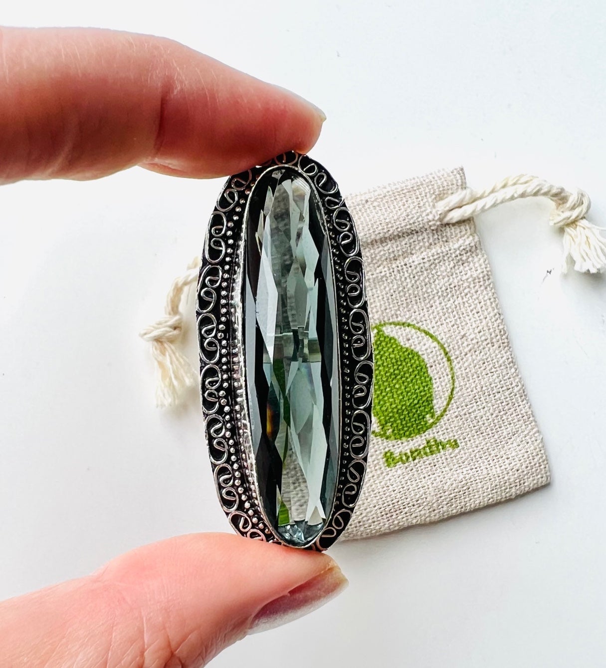 Blue Tourmaline Ring Sterling Silver 925 OOAK Size 7