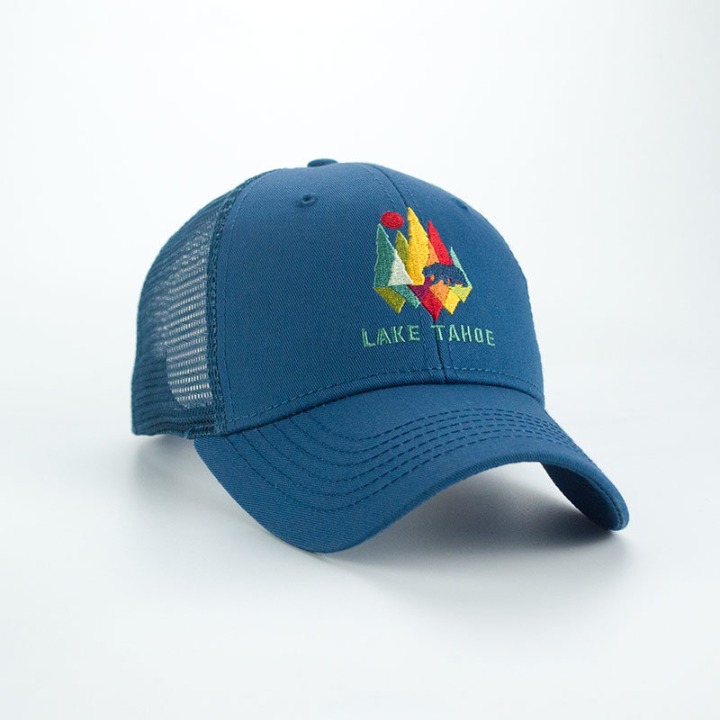 Cotton Trucker Baseball Cap with 3D Embroidery 6 Panel Customized Sports Fashion