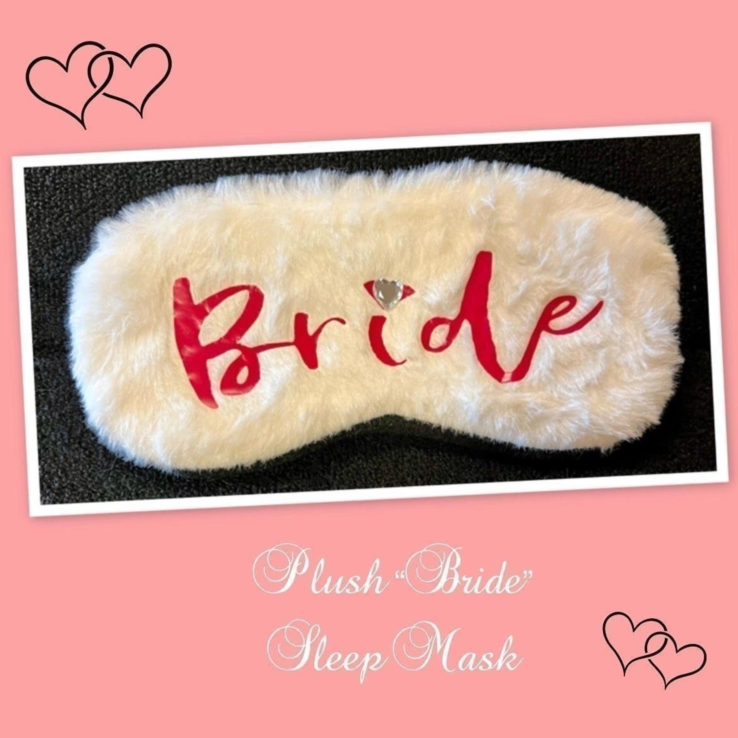 Plush Eye Sleep Mask, Soft Sleep Eye Mask, Sleep Mask, “Bride” Wedding