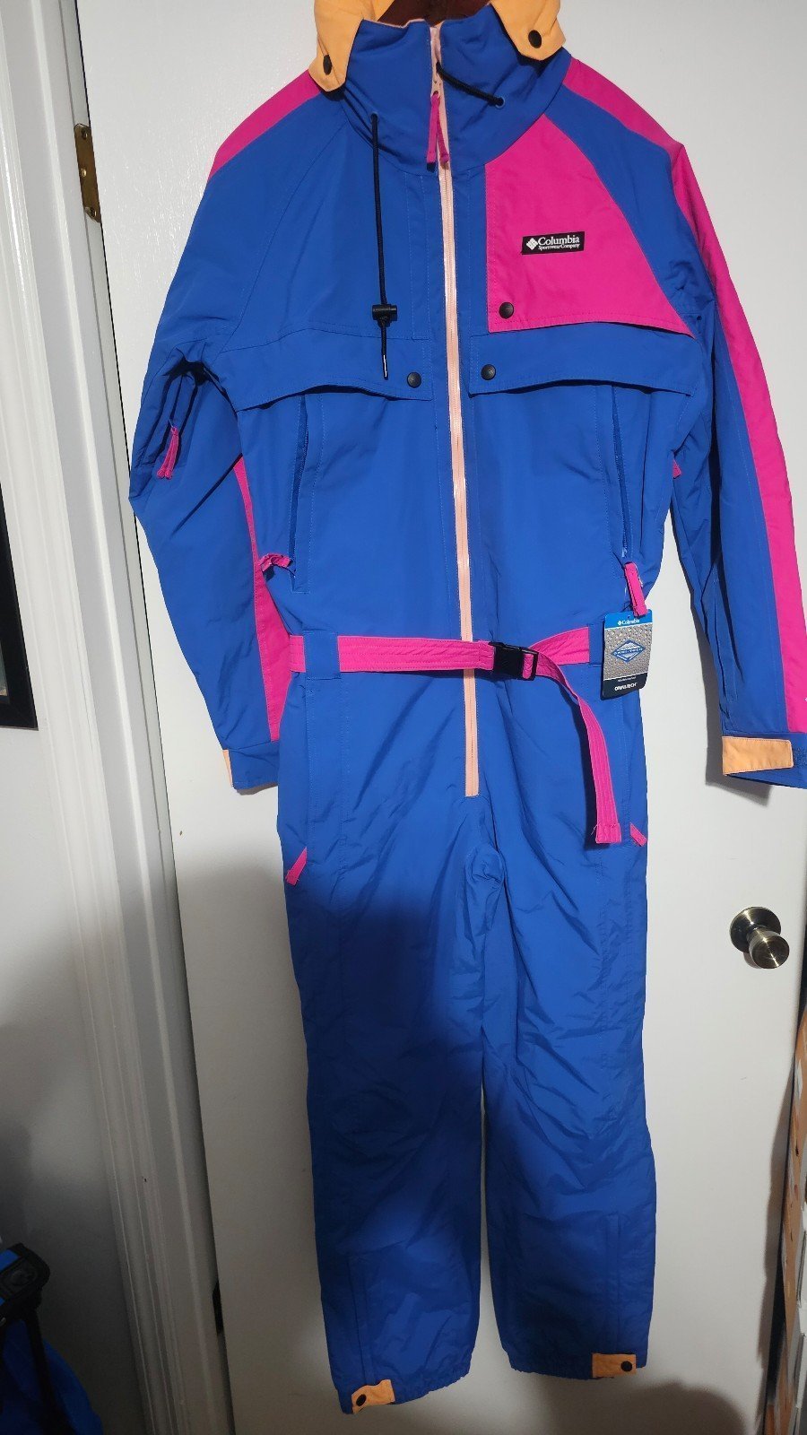 Columbia Men Wintertrainer Waterproof Snow Suit Indigo Blue Pink Size Small NWT