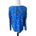 Johnny Was Floral Striped Garden Blouse Shirt Long Sleeve Blue Womens Medium NWT