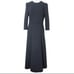 Borders at Balcony Long Dress, Ponchi Fabric, 7/8 Sleeve, Pearl Detail, Size 36