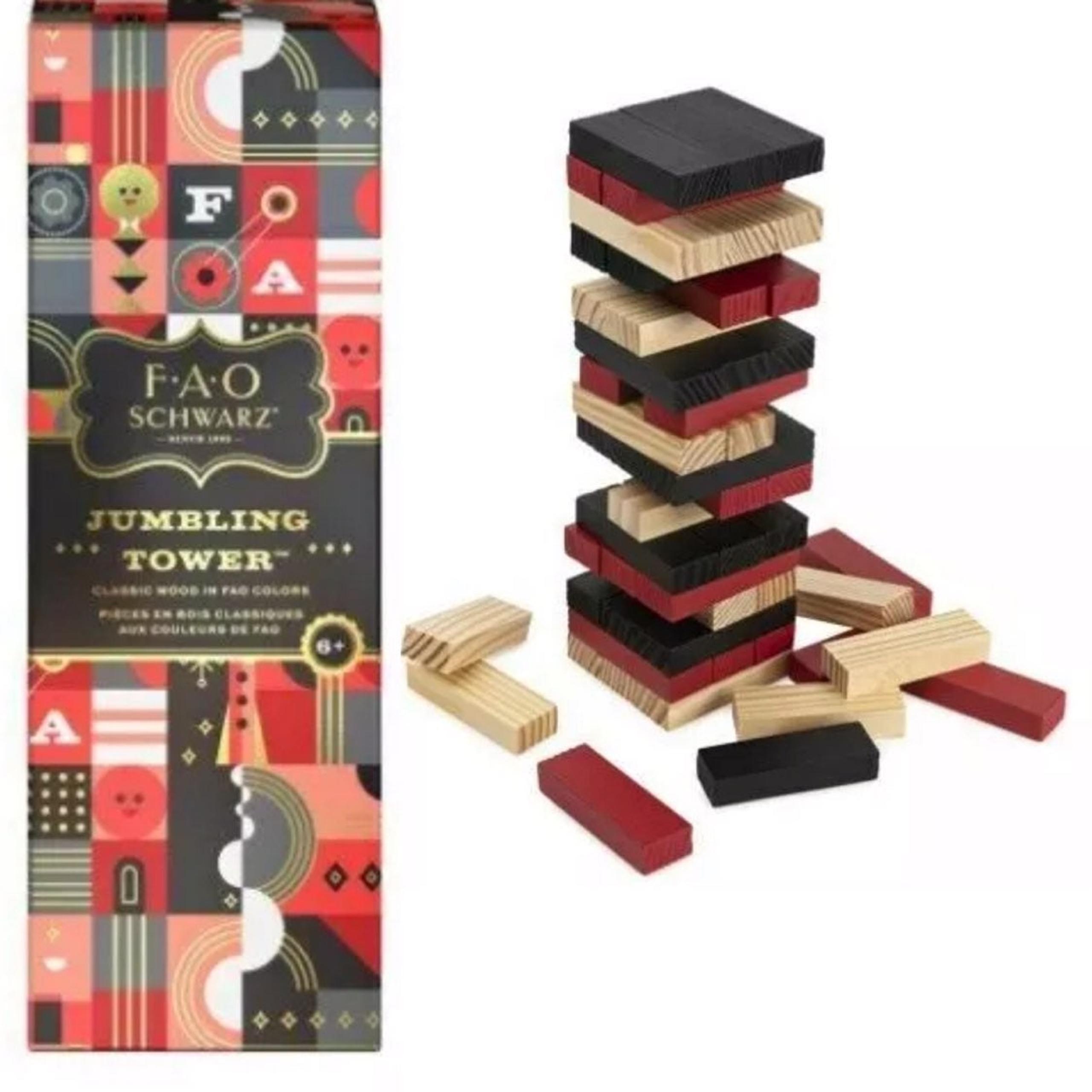 FAO Schwarz 52-Piece Wood Jumbling Tower