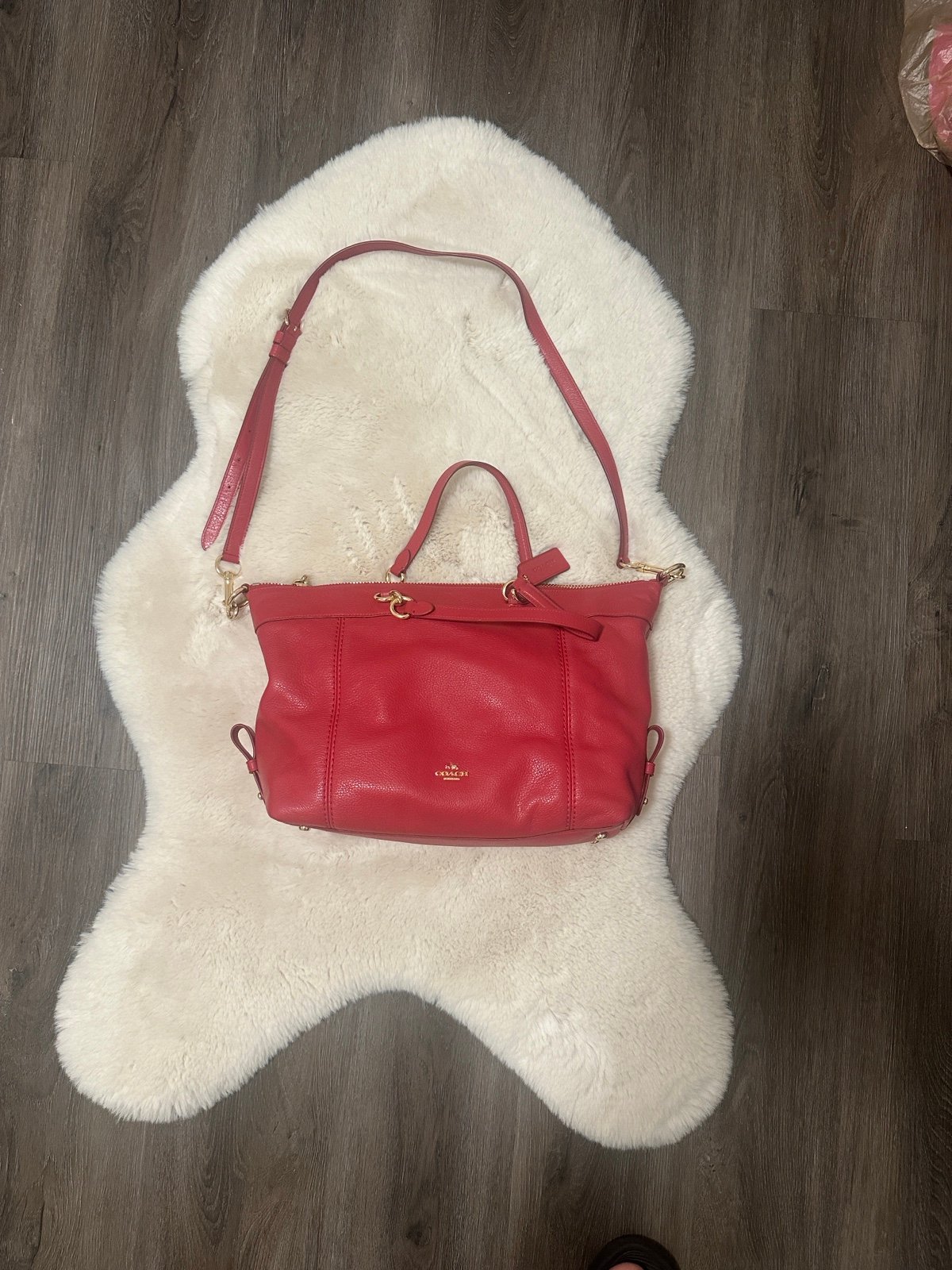 Coach Red Leather Shoulder Bag