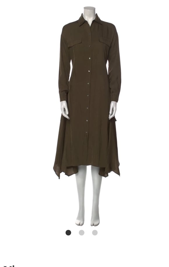 Vince hunter green midi shirt dress button down size women' XS perfect condition