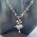 Beautiful Heart letter cross pendant skull necklace